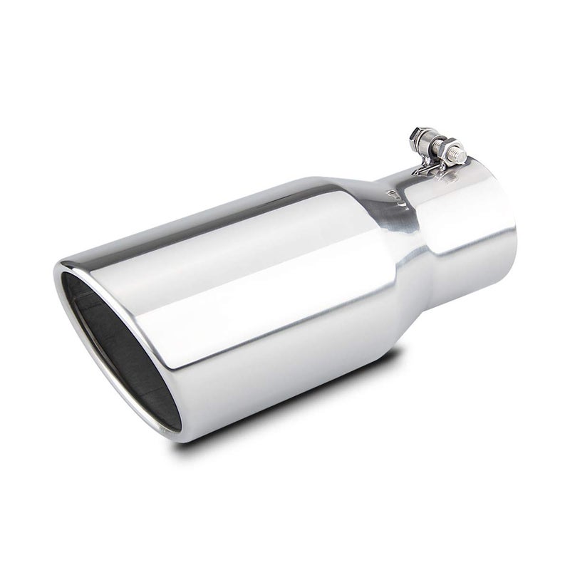 LCGP 3.5" Diesel Exhaust tip, 3.5''x5''x12'' Stainless Steel Exhaust Tailpipe Tip for Truck - Image 1